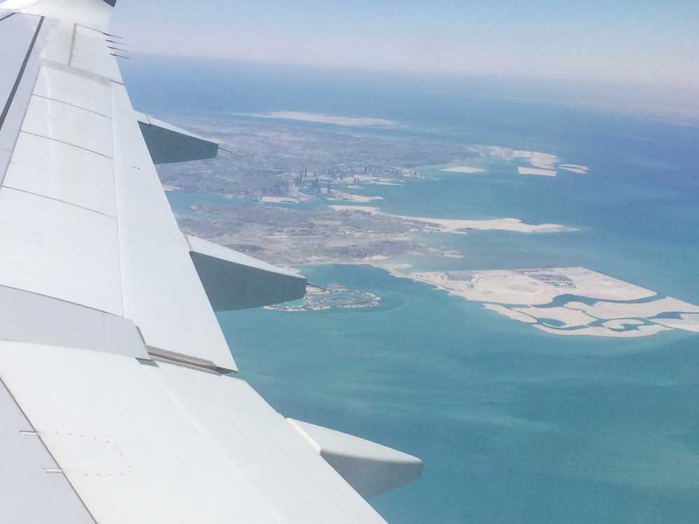 view of Bahrain from plane Manama
